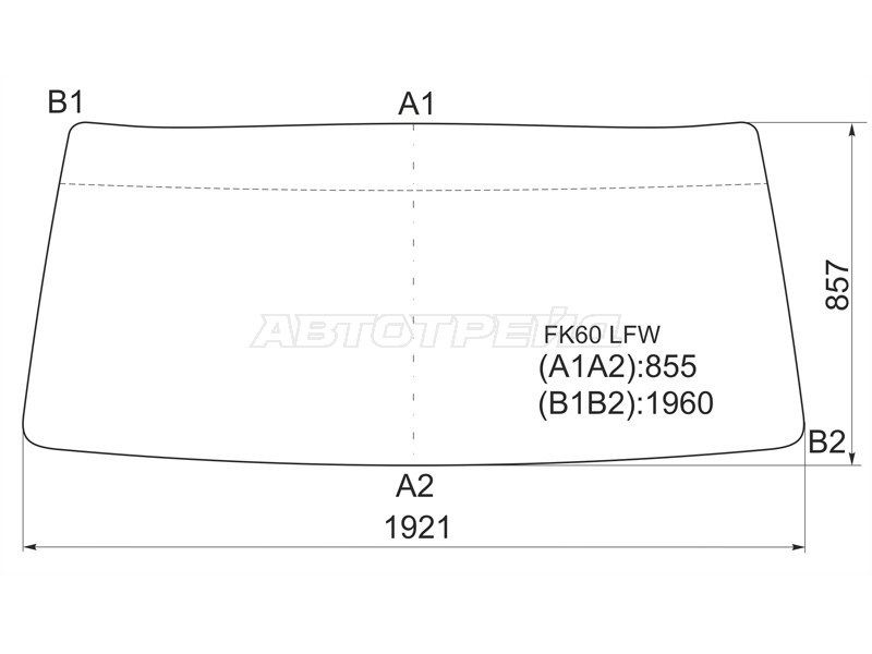 Стекло лобовое Mitsubishi Fuso Fighter 92-05 (XYG: FK60 LFW)