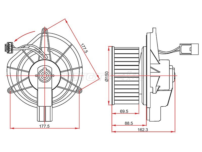 Мотор отопителя салона Dodge Nitro 06-11  / Jeep Cherokee 07-14  / Liberty 07-12  / Patriot 06-16 (SAT: ST-68003996AA)
