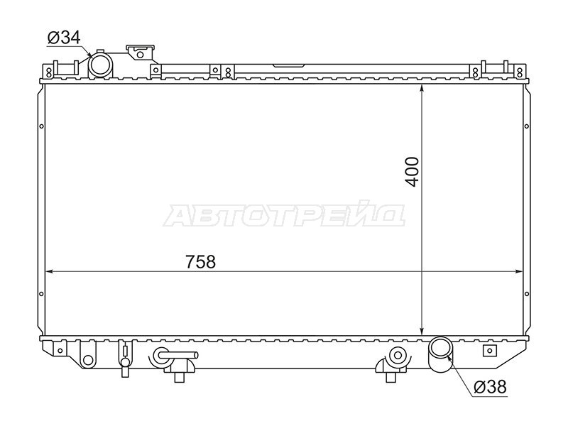 Радиатор Toyota Crown 91-95  / Aristo 91-97 (SAT: TY0006-147)