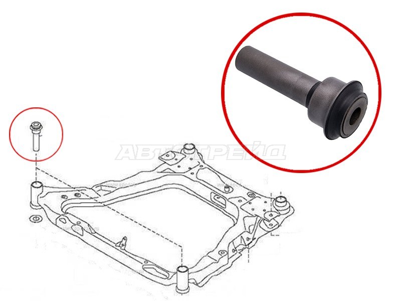 Сайлентблок подрамника передний NISSAN QASHQAI /QASHQAI+2 06-14 /X-TRAIL 07- /JUKE 10- (SAT: ST-54466-JD000)