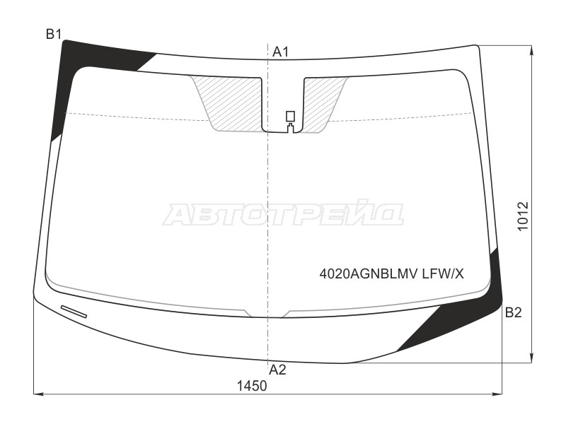 Стекло лобовое (Датчик дождя) Honda Accord 12-20 (XYG: 4020AGNBLMV LFW/X)