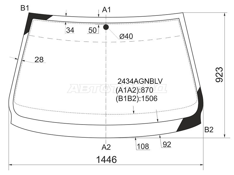 Стекло лобовое BMW 5-Series 95-04 (FUYAO: 2434AGNBLV)