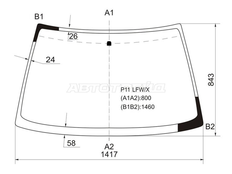 Стекло лобовое (Сборка Япония) Nissan Primera 95-02  / Infiniti G20 99-02  / Nissan Bluebird 96-01  / Primera Camino 95-97 (XYG: P11 LFW/X)