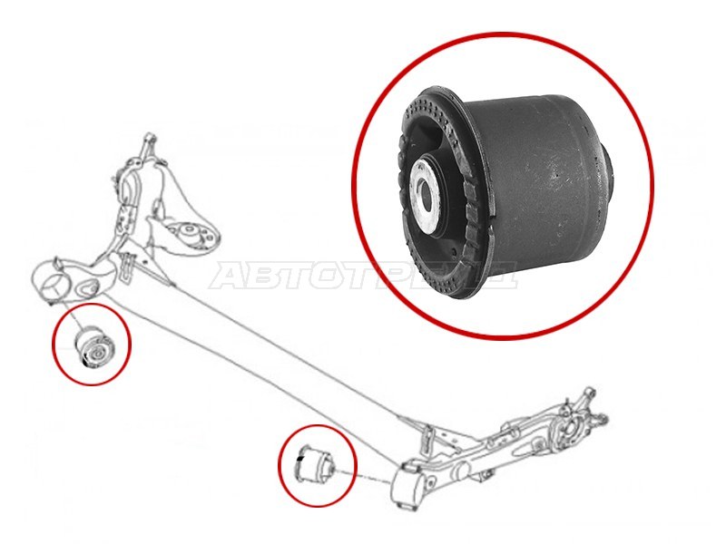 Сайлентблок задней балки HYUNDAI SOLARIS /ACCENT / KIA RIO 11- LH=RH (SAT: ST-55160-1R000)