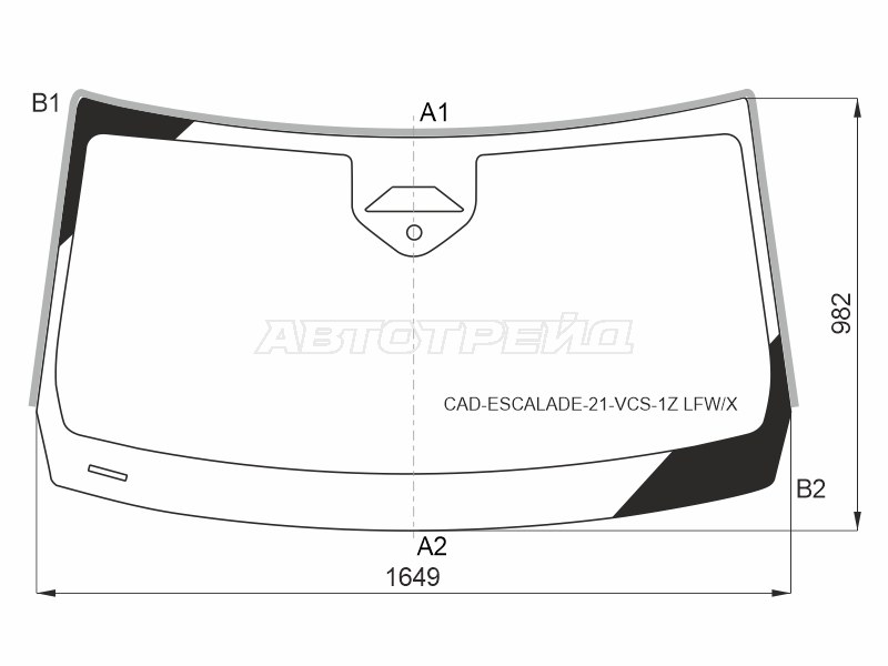 Стекло лобовое (Камера / Датчик дождя / Молдинг) Cadillac Escalade 20- (XYG: CAD-ESCALADE-21-VCS-1Z LFW/X)