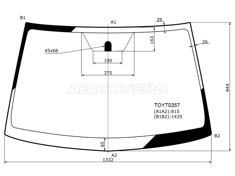 Стекло лобовое Toyota Passo 10-16 (KMK: TOYT0357)