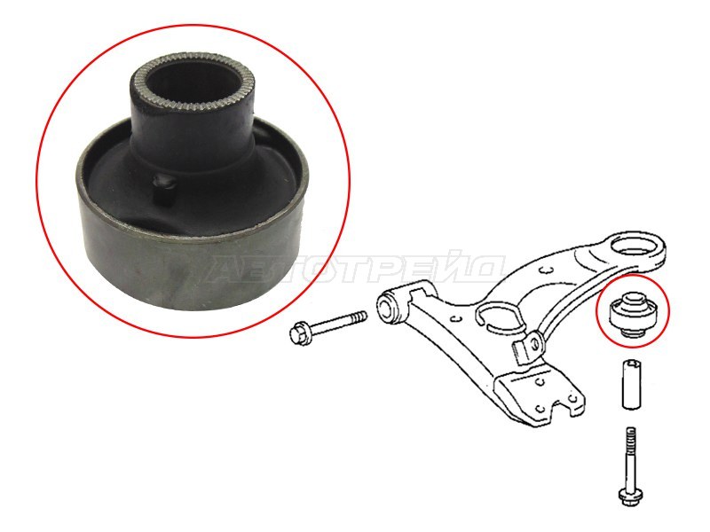 Сайлентблок RR (вертикальный) переднего нижнего рычага TOYOTA CALDINA /CARINA /CORONA 4WD 92-01 (SAT: ST-48655-20260)