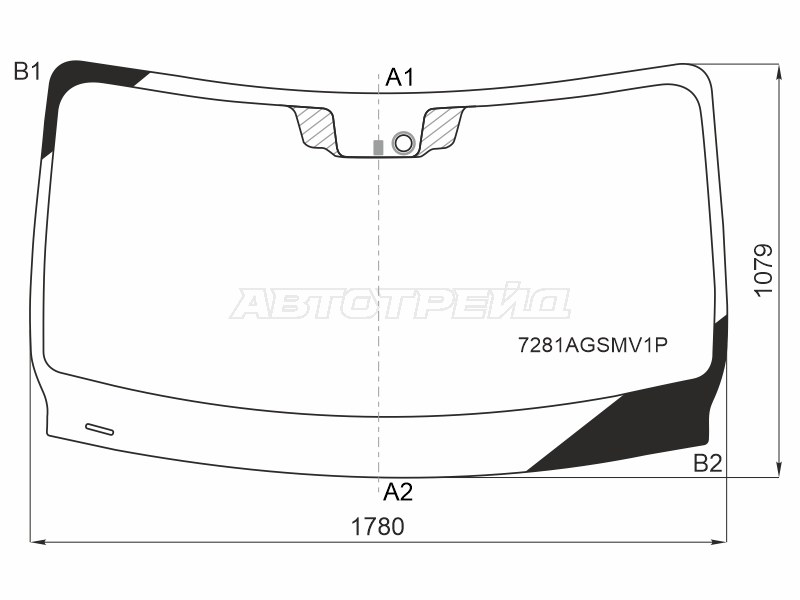 Стекло лобовое (Датчик дождя) Opel Movano 10-  / Renault Master 10- (SAINT-GOBAIN SEKURIT: 7281AGSMV1P)
