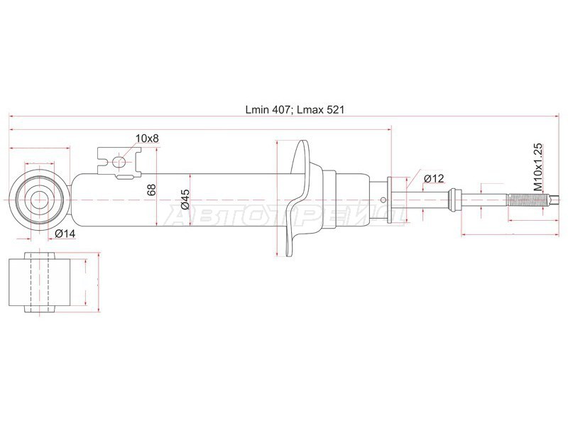 Амортизатор передний MMC PAJERO /MONTERO SPORT 07- LH=RH (SAT: ST-4062A022)