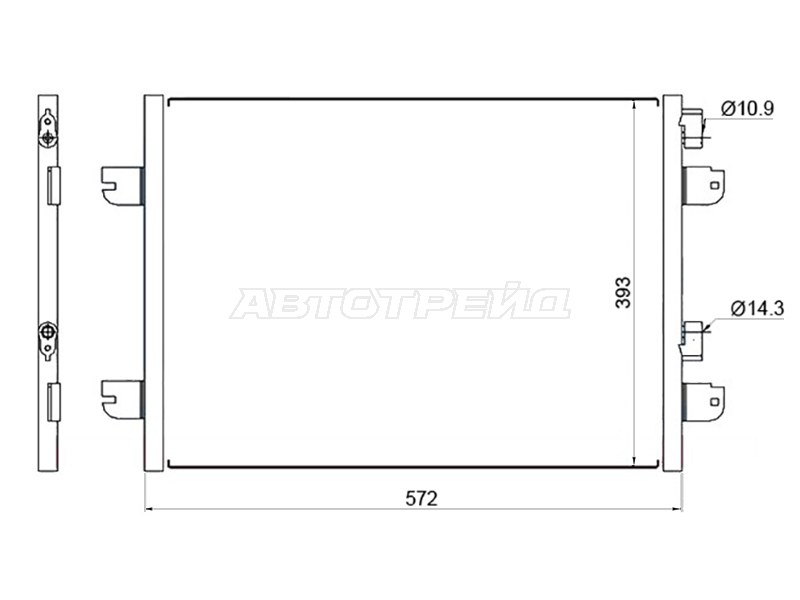 Радиатор кондиционера Nissan Almera 12-19  / Renault Duster 10-21  / Logan 04-16  / Sandero 09-14  / Dacia Duster 10-17  / Logan 04-08  / Sandero 08-12  / LADA Largus 12-21  / Renault Megane 95-03  / Sandero Stepway 10-14  / Scenic 99-03 (SAT: ST-DC01-394-A0)