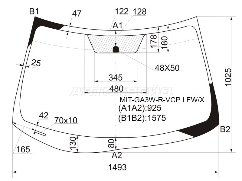 Стекло лобовое MITSUBISHI RVR 10- (XYG: MIT-GA3W-R-VCP LFW/X)