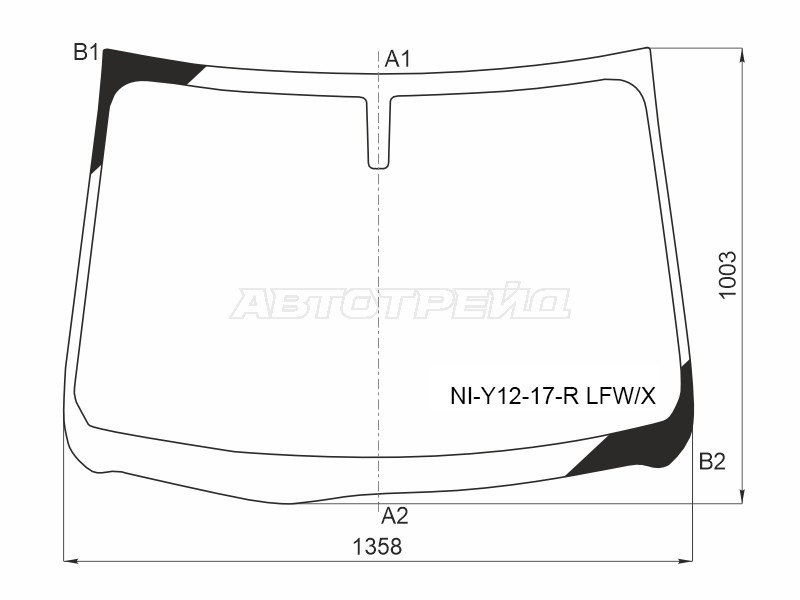 Стекло лобовое Nissan AD 16-  / Wingroad 05-18  / Mazda Familia 17-18  / Mitsubishi Lancer Japan 17-19 (XYG: NI-Y12-17-R LFW/X)