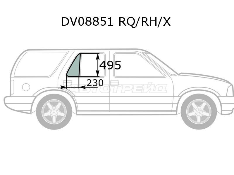 Стекло форточки (Цвет зеленый) Chevrolet Blazer 94-05 (XYG: DV08851 RQ/RH/X)