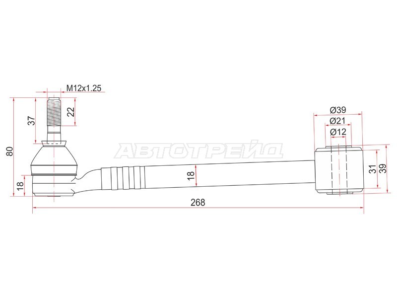 Тяга задняя поперечная с шаровой опорой TOYOTA CHASER /CRESTA /MARK 2 1992-1996 (SAT: ST-48710-22300)