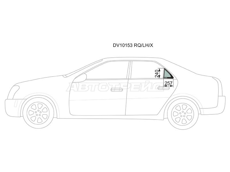 Стекло форточки (Цвет зеленый) Cadillac CTS 02-07 (XYG: DV10153 RQ/LH/X)