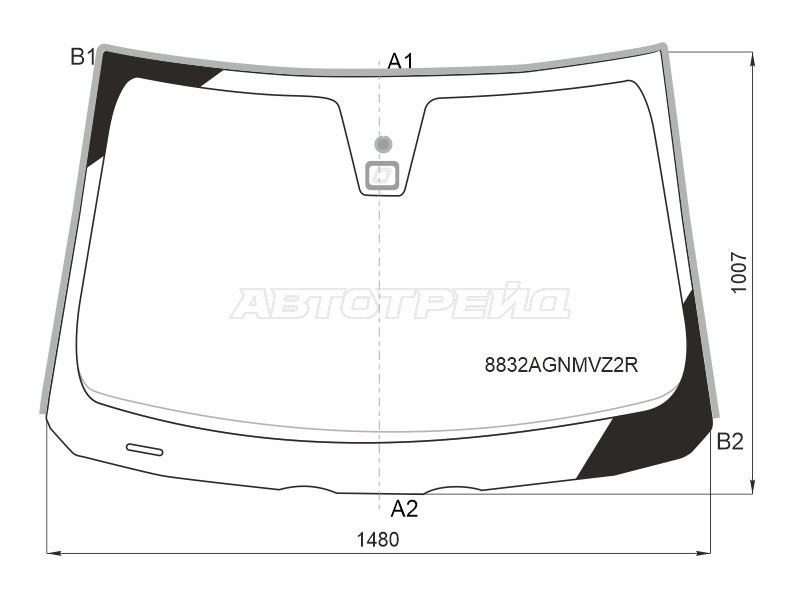 Стекло лобовое (Датчик дождя / Молдинг) Volvo C30 06-13  / S40 04-12  / V50 03-12 (FUYAO: 8832AGNMVZ2R)