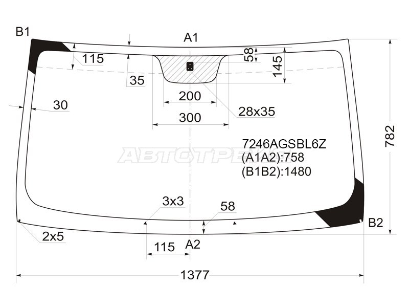 Стекло лобовое RENAULT KANGOO 97-07 (FUYAO: 7246AGSBL6Z)