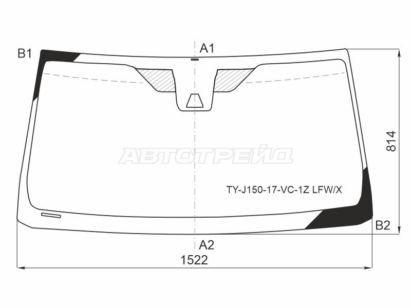 Стекло лобовое (Камера) Toyota Land Cruiser Prado (J150) 17-24 (XYG: TY-J150-17-VC-1Z LFW/X)