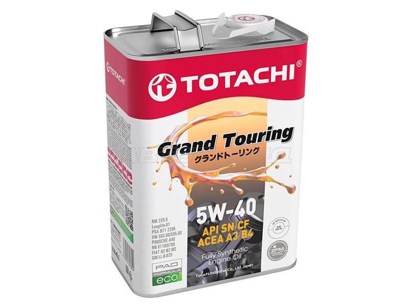 Масло моторное синтетическое TOTACHI Grand Touring 5W-40 SN /CF, A3 /B4 4л (TOTACHI: 4562374690844)