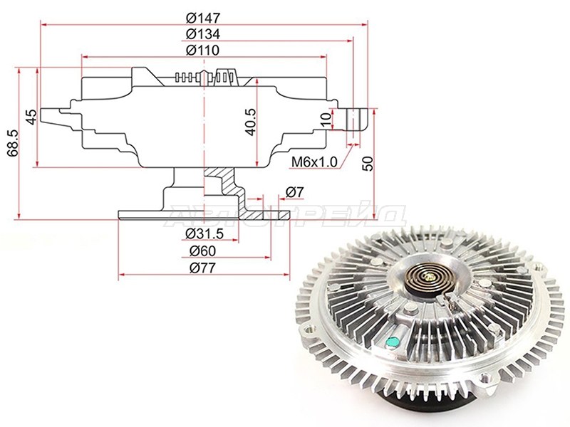 Вискомуфта NISSAN SILVIA S14 /15, 180SX, 200SX SR20DE# (SAT: ST-21082-52F00)