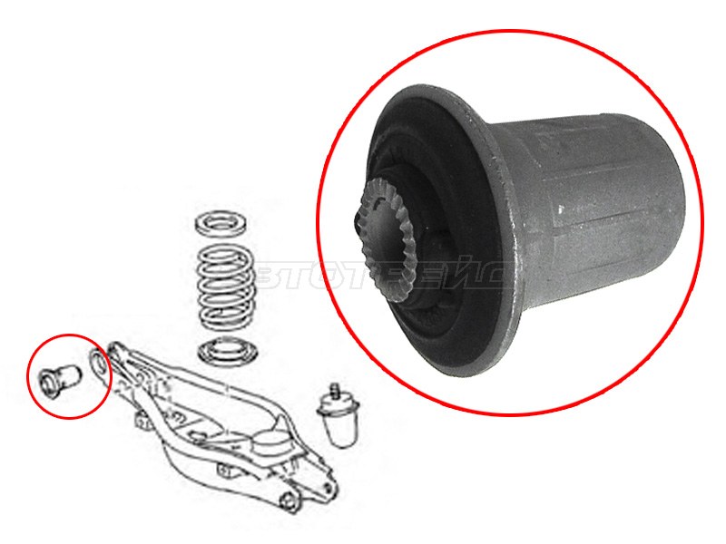 Сайлентблок заднего нижнего рычага TOYOTA AURIS /AVENSIS /BLADE /RUMION /MARK X ZIO /RAV4 05- (SAT: ST-48704-42050)