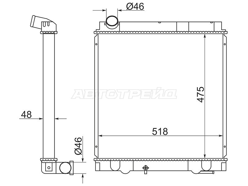 Радиатор Mitsubishi Fuso Canter FE8 02-12 (SAT: MC0084-6)