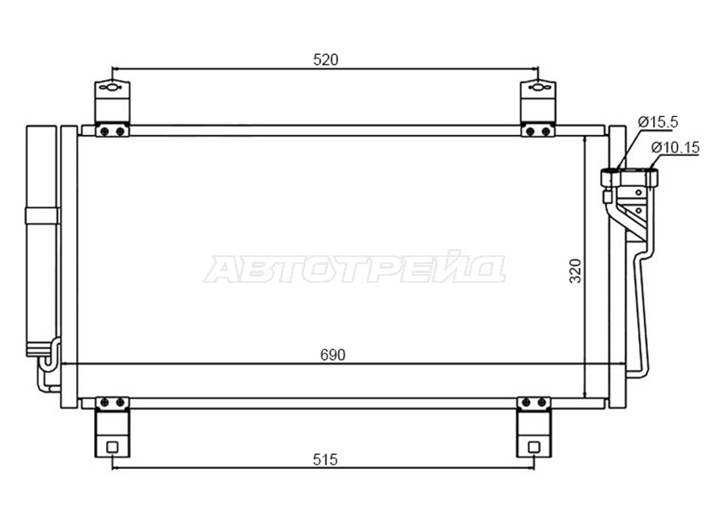Радиатор кондиционера Mazda 6 07-12  / Atenza 07-12 (SAT: ST-MZ25-394-0)