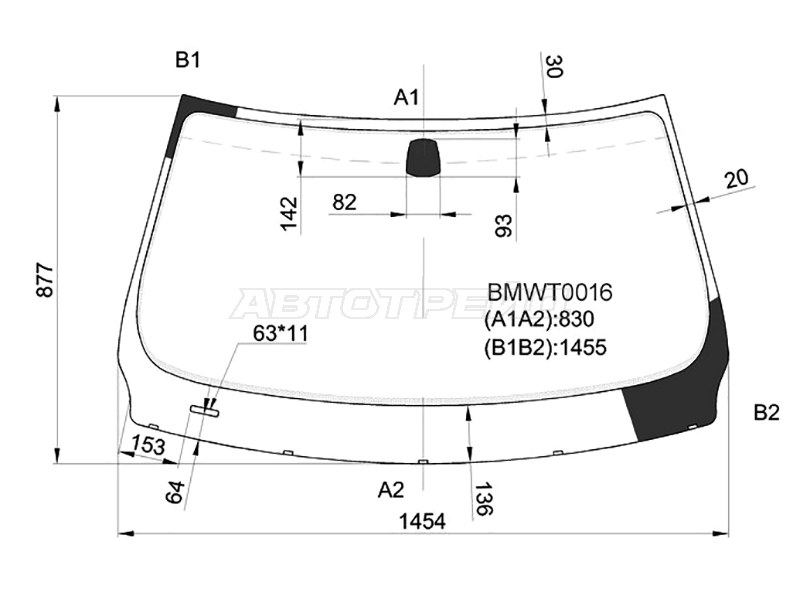 Стекло лобовое BMW 3-Series 05-14  / M3 06-13 (KMK: BMWT0016)