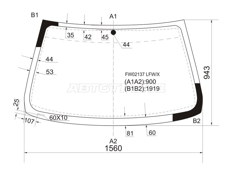 Стекло лобовое BMW X5 99-06 (XYG: FW02137 LFW/X)