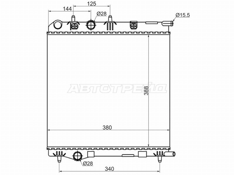 Радиатор Citroen C3 09-16  / DS3 09-16  / Peugeot 207 06-15  / 208 12-19 (SAT: PG0003-1)