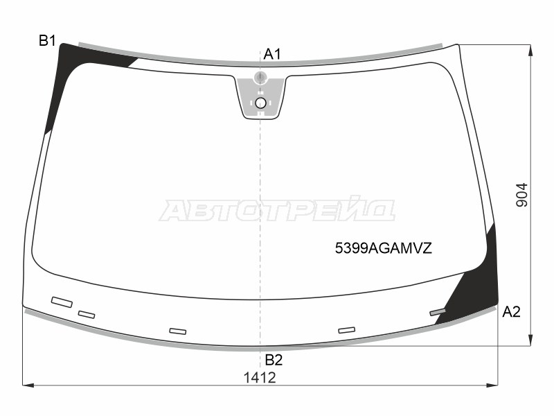 Стекло лобовое (Датчик дождя / Молдинг) Mercedes-Benz A-Class 18-23  / CLA-Class 19-23 (SAINT-GOBAIN SEKURIT: 5399AGAMVZ)