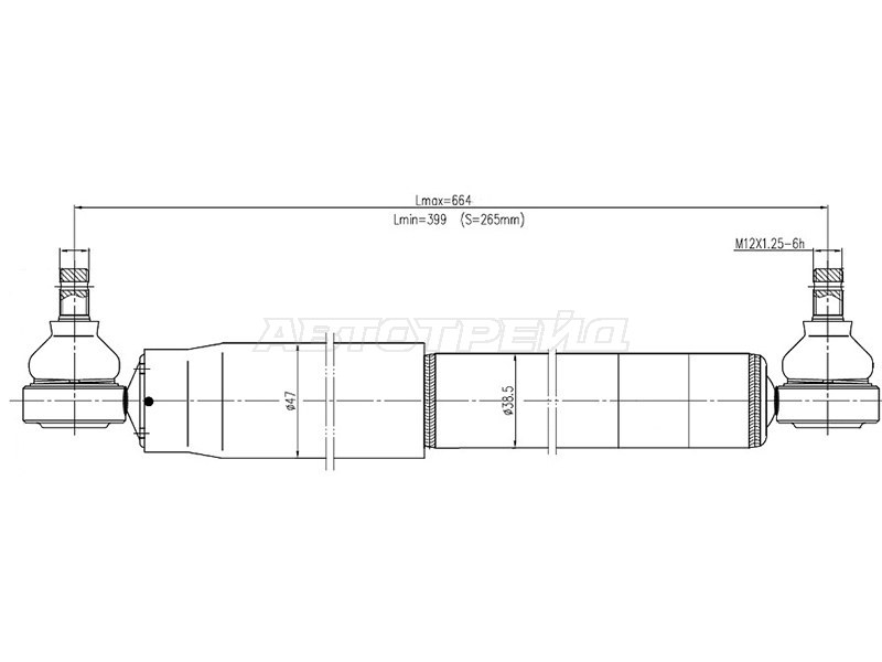 Демпфер рулевого управления TOYOTA LAND CRUISER 90-97 (SAT: ST-45700-69055)
