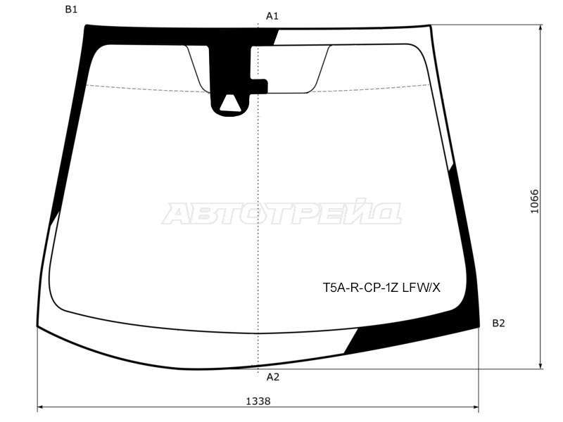 Стекло лобовое (Камера) Honda Fit 13-20  / Shuttle 15-19 (XYG: T5A-R-CP-1Z LFW/X)