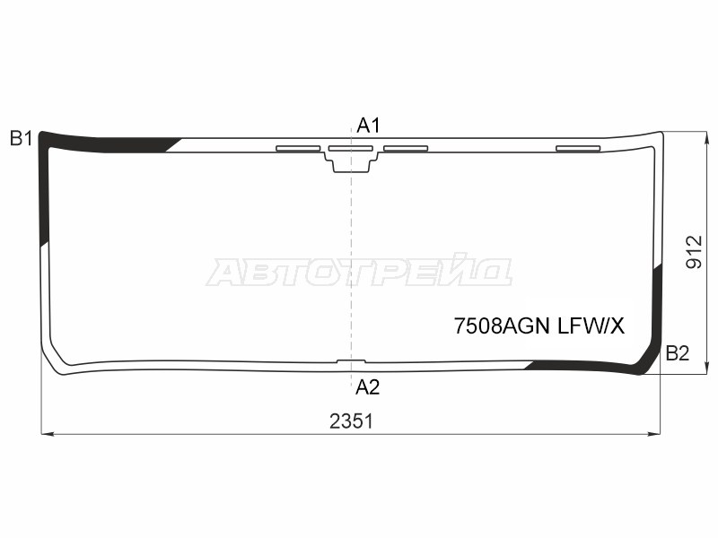 Стекло лобовое Scania 6 /R /G /S Series 16- (XYG: 7508AGN LFW/X)