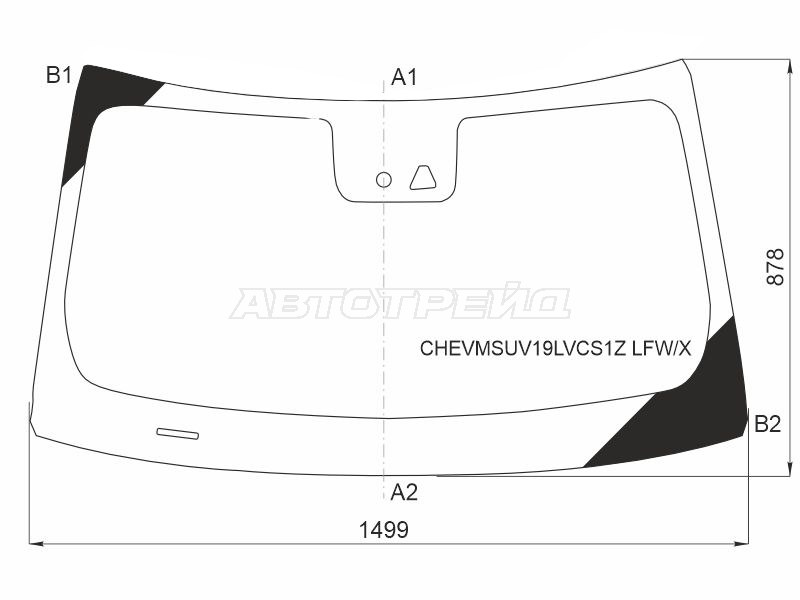 Стекло лобовое (Камера / Датчик дождя) Chevrolet TrailBlazer 19- (XYG: CHEV-MSUV-19-L-VCS-1Z LFW/X)