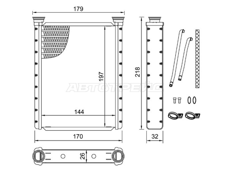 Радиатор отопителя салона TOYOTA YARIS /ECHO 05-11 /URBAN CRUISER 09-16 /DAIHATSU CHARADE  11-13 (SAT: ST-87-0018)