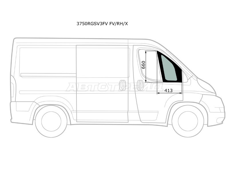 Стекло форточки (Цвет зеленый) Peugeot Boxer 06-  / Citroen Jumper 06-  / Fiat Ducato 06- (XYG: 3750RGSV3FV FV/RH/X)