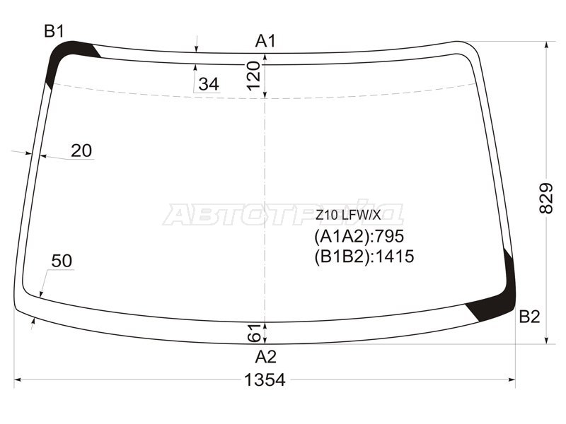 Стекло лобовое NISSAN CUBE 98-02 (XYG: Z10 LFW/X)