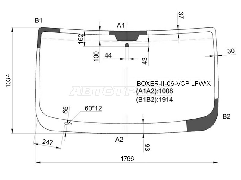 Стекло лобовое Peugeot Boxer 06-  / Citroen Jumper 06-  / Fiat Ducato 06- (XYG: BOXER-II-06-VCP LFW/X)
