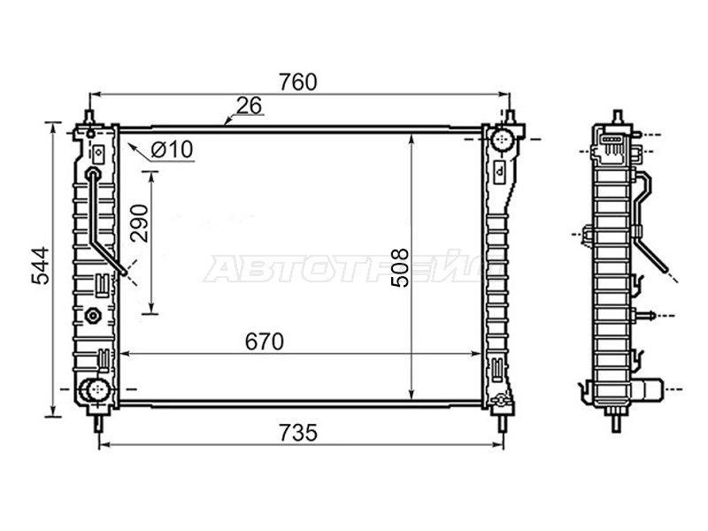 Радиатор Chevrolet Captiva 06-15  / Opel Antara 06-15  / Daewoo Winstorm 06-10 (SAT: CH0004)