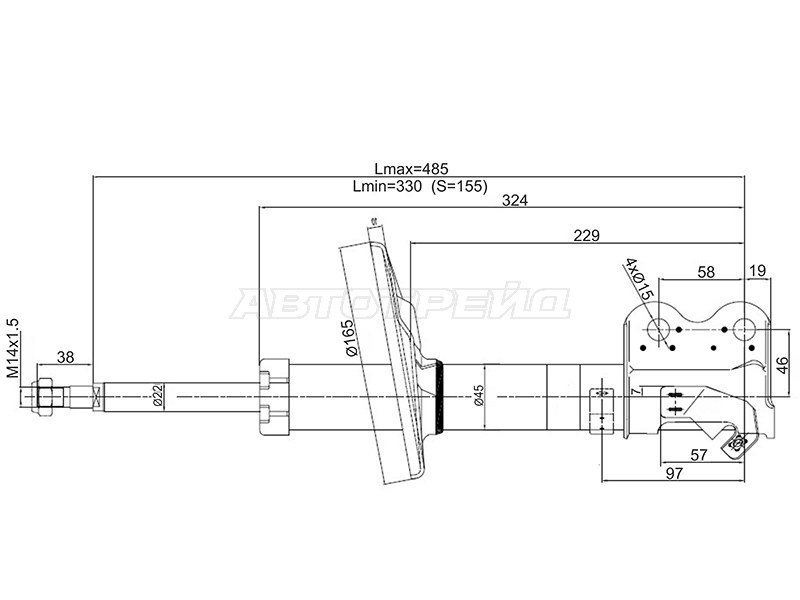 Стойка передняя TOYOTA COROLLA /SPRINTER /SPACIO /CARIB /LVN /CRE /TRN /MRN 91-02 Special Edition LH (SAT: ST-48520-1A100-SE)