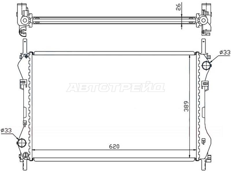 Радиатор Ford Transit 00-06 (SAT: FD0006-00)