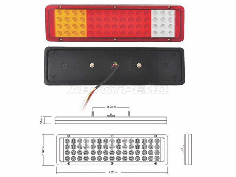 Фонарь задний Isuzu ELF NPR\NQR 93-12  / Mitsubishi Fuso Canter FE5 93-02  / Fuso Canter FE6 93-02 (Сзади / Справа=Слева) (SAT: SD-2012-12V)