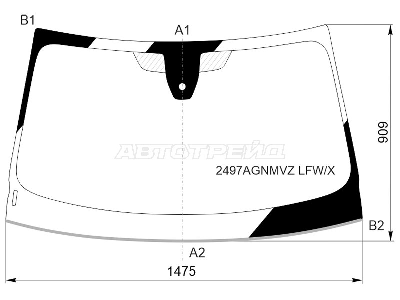 Стекло лобовое (Датчик дождя / Молдинг) BMW 2-Series Gran Coupe 20- (XYG: 2497AGNMVZ LFW/X)