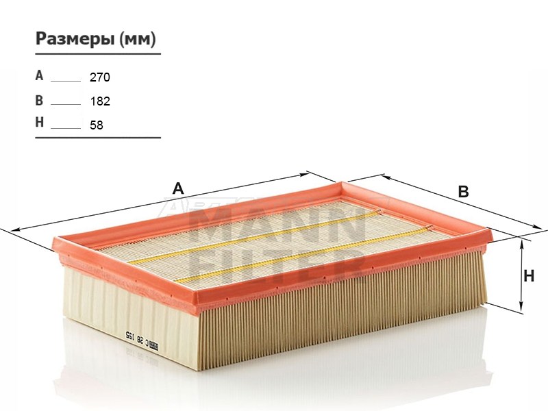 Фильтр воздушный LAND ROVER FREELANDER 06- (MANN: C28155)