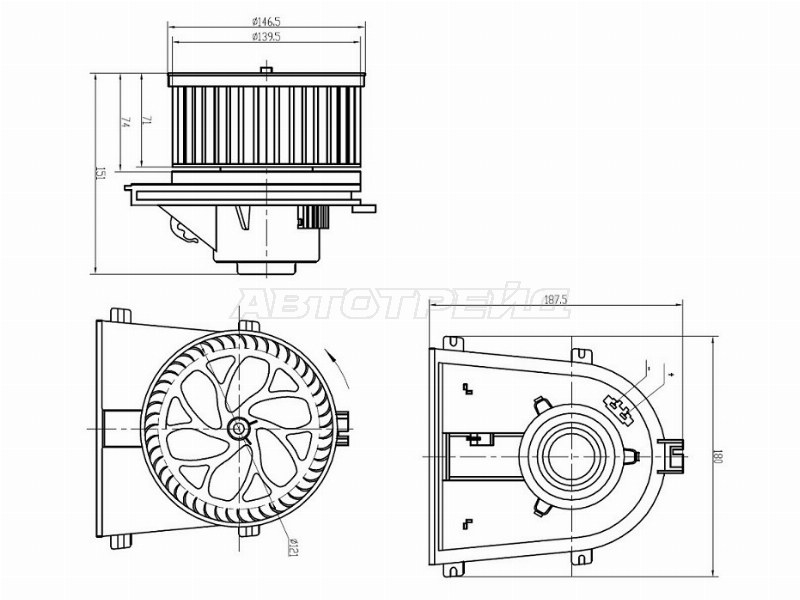 Мотор отопителя салона Audi A3 96-03  / Skoda Octavia 96-13  / Volkswagen Golf 97-16  / Jetta 98-10  / Polo 94-09  / Audi S3 96-03  / TT 98-06  / SEAT Arosa 97-04  / Ibiza 02-08  / Leon 98-03  / Volkswagen Beetle 97-10  / Bora 98-05  / Lupo 98-05 (SAT: ST-1J1819021C)