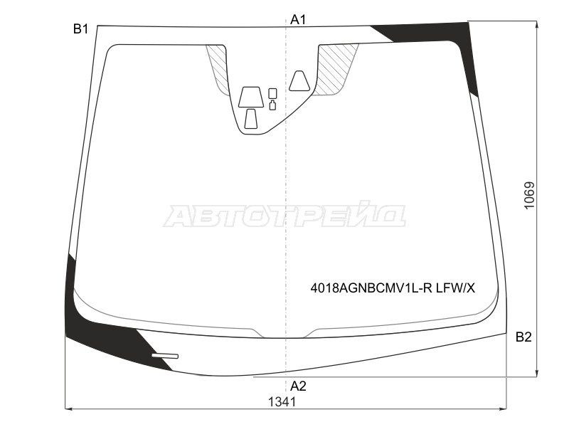 Стекло лобовое (Три камеры / Датчик дождя) Honda Fit 13-20  / Shuttle 15-19 (XYG: 4018AGNBCMV1L-R LFW/X)