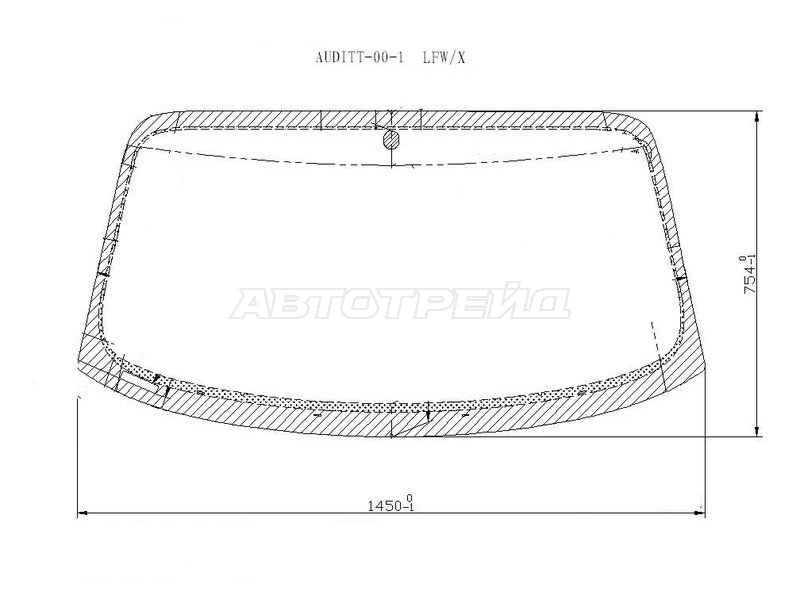 Стекло лобовое (Молдинг) Audi TT 98-06 (XYG: AUDITT-98 LFW/X)