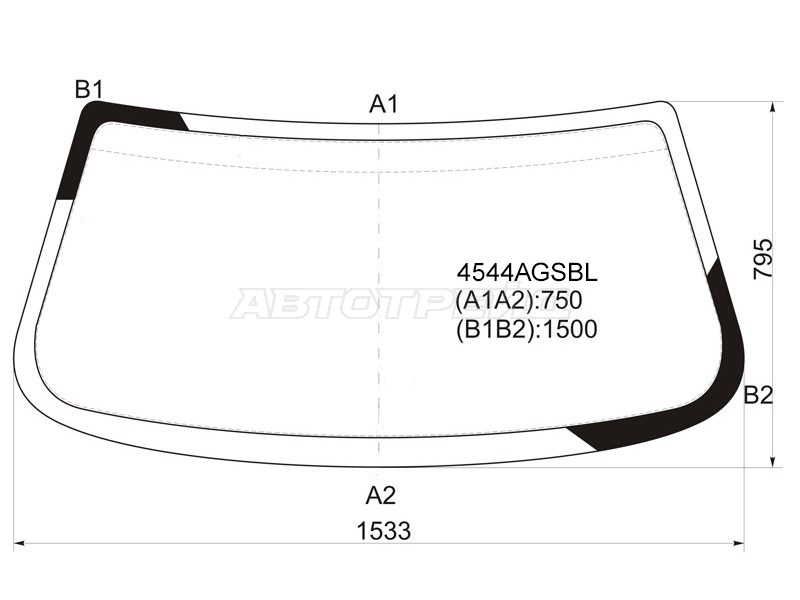 Стекло лобовое Chevrolet Niva 98- (FUYAO: 4544AGSBL)