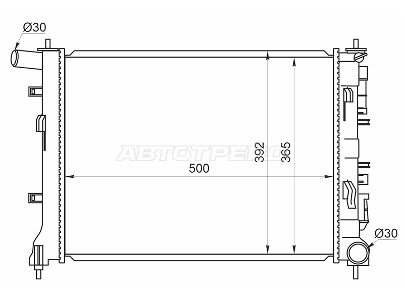 Радиатор Hyundai Solaris 17-20  / Kia Rio 16-  / Hyundai Accent 17-22  / Kia Rio X-Line 17-20 (SAT: HY0016-2-MT)